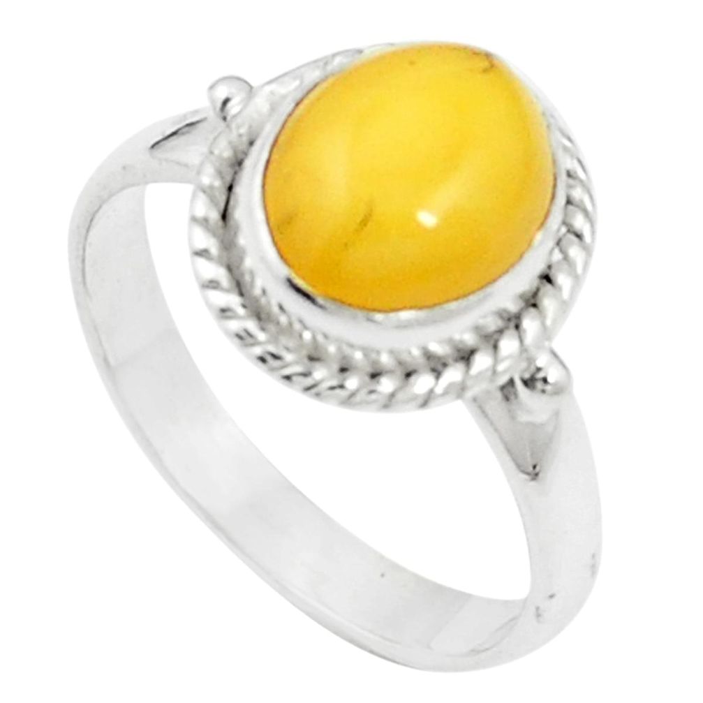 4.05cts yellow amber 925 sterling silver ring jewelry size 8.5 m59447