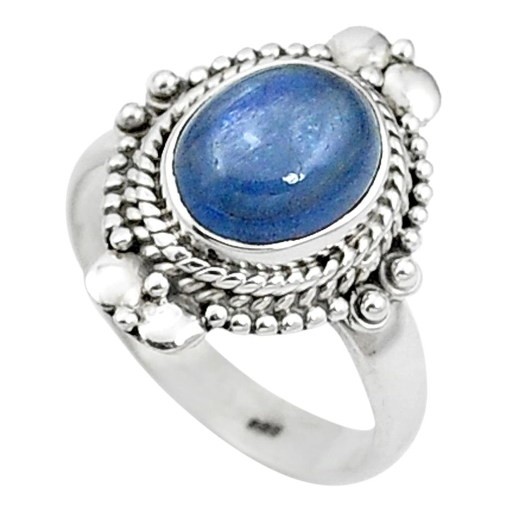 Natural blue kyanite 925 sterling silver ring jewelry size 7 m59482