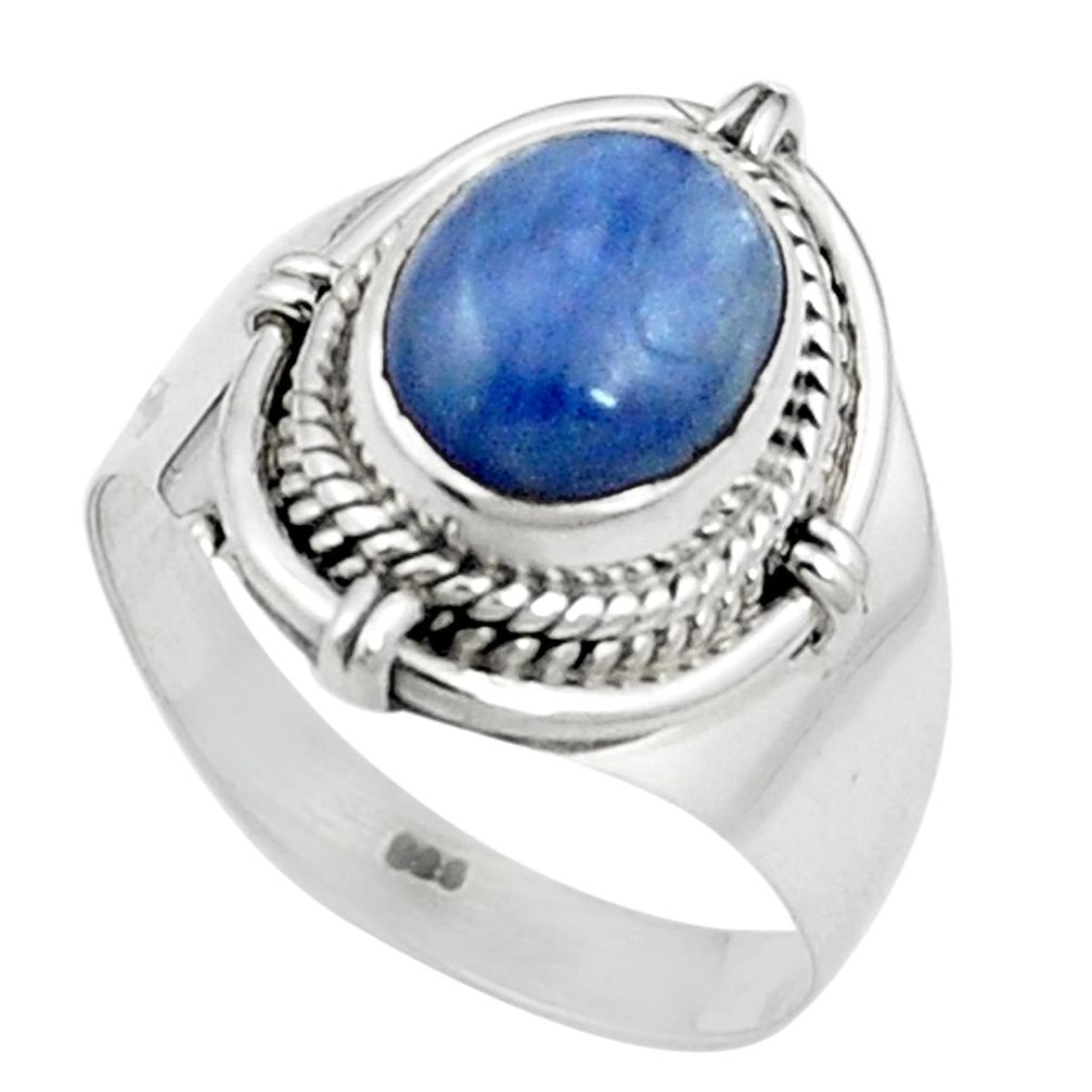 Natural blue kyanite 925 sterling silver ring jewelry size 8 m59483