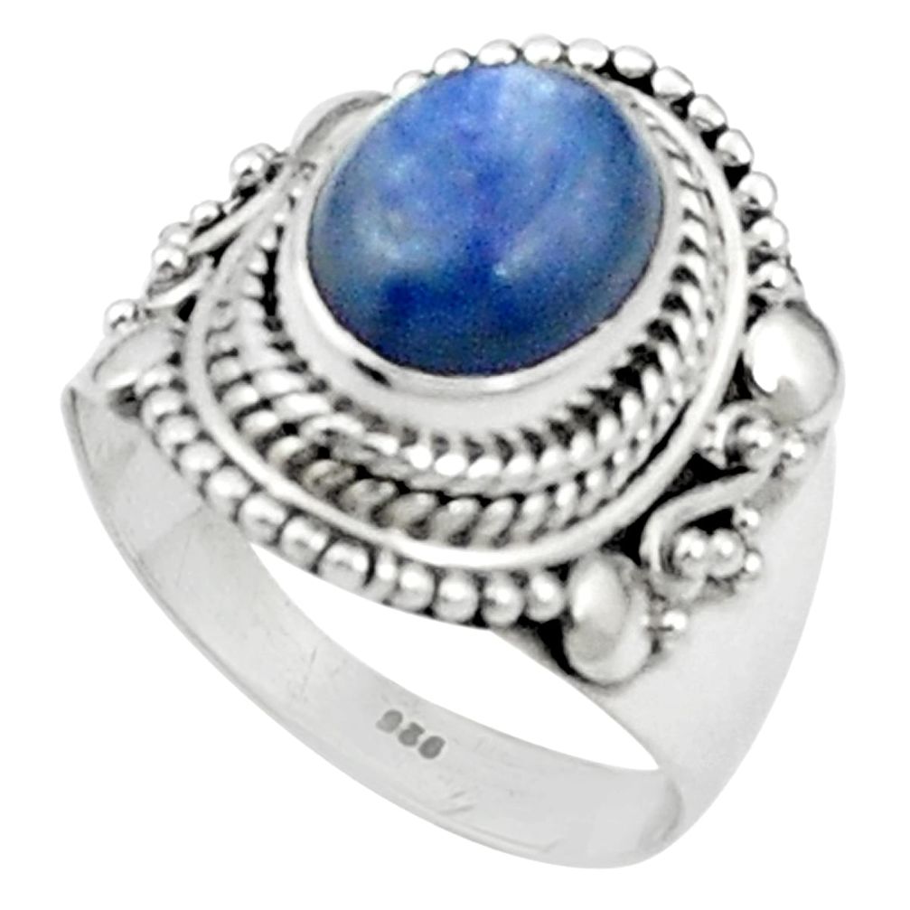 Natural blue kyanite 925 sterling silver ring jewelry size 7 m59487