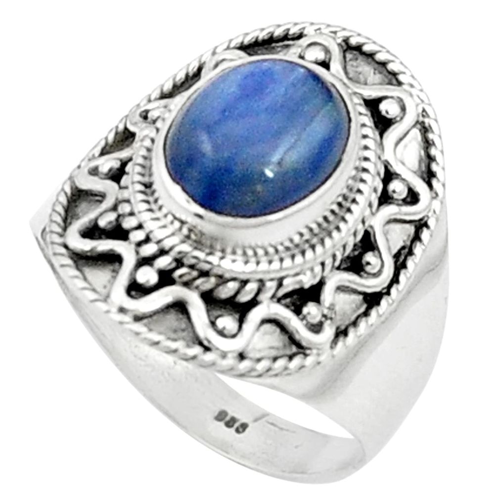 Natural blue kyanite 925 sterling silver ring jewelry size 8 m59488