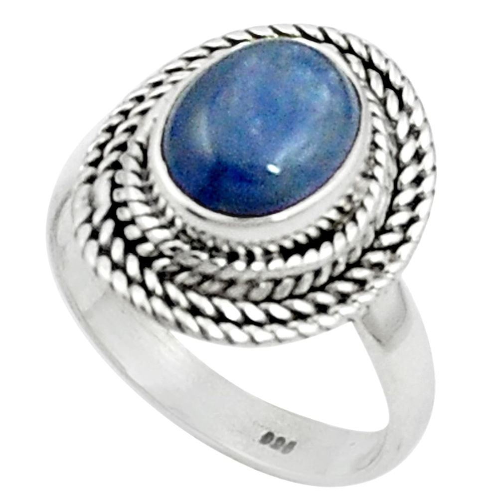 Natural blue kyanite 925 sterling silver ring jewelry size 7 m59490