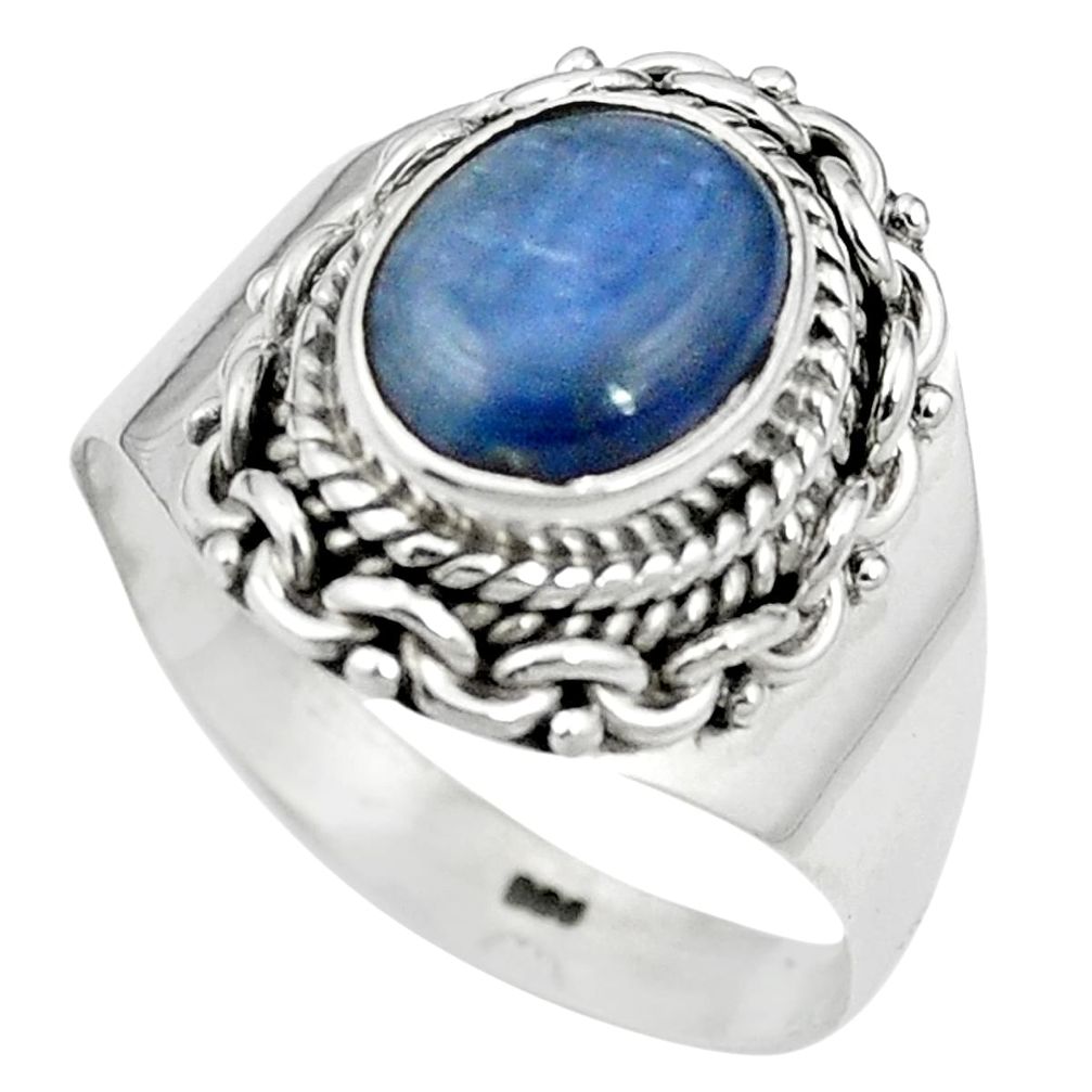 Natural blue kyanite 925 sterling silver ring jewelry size 8 m59493