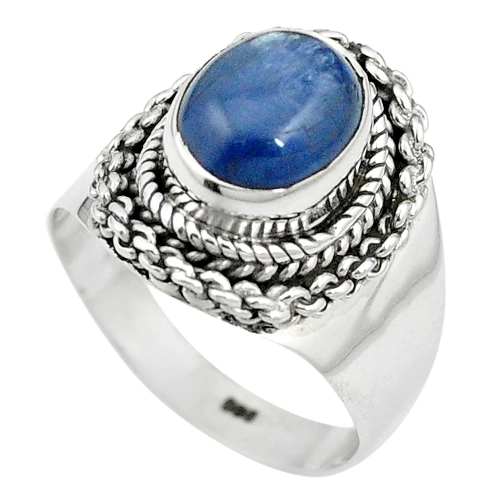 Natural blue kyanite 925 sterling silver ring jewelry size 7.5 m59494