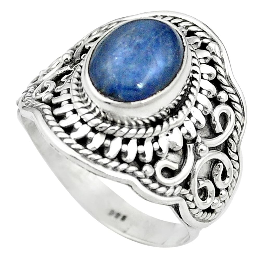 Natural blue kyanite 925 sterling silver ring jewelry size 7 m59495