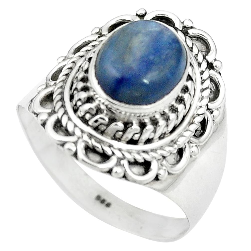 Natural blue kyanite 925 sterling silver ring jewelry size 8 m59500
