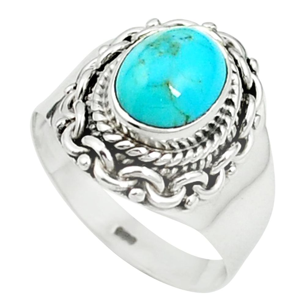 Blue arizona mohave turquoise 925 sterling silver ring size 7 m59527