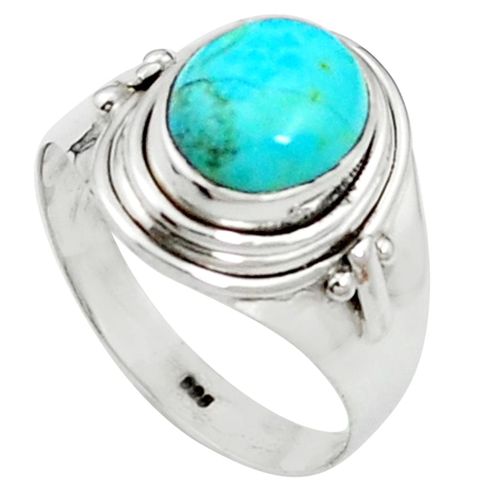 Blue arizona mohave turquoise 925 sterling silver ring size 8 m59560