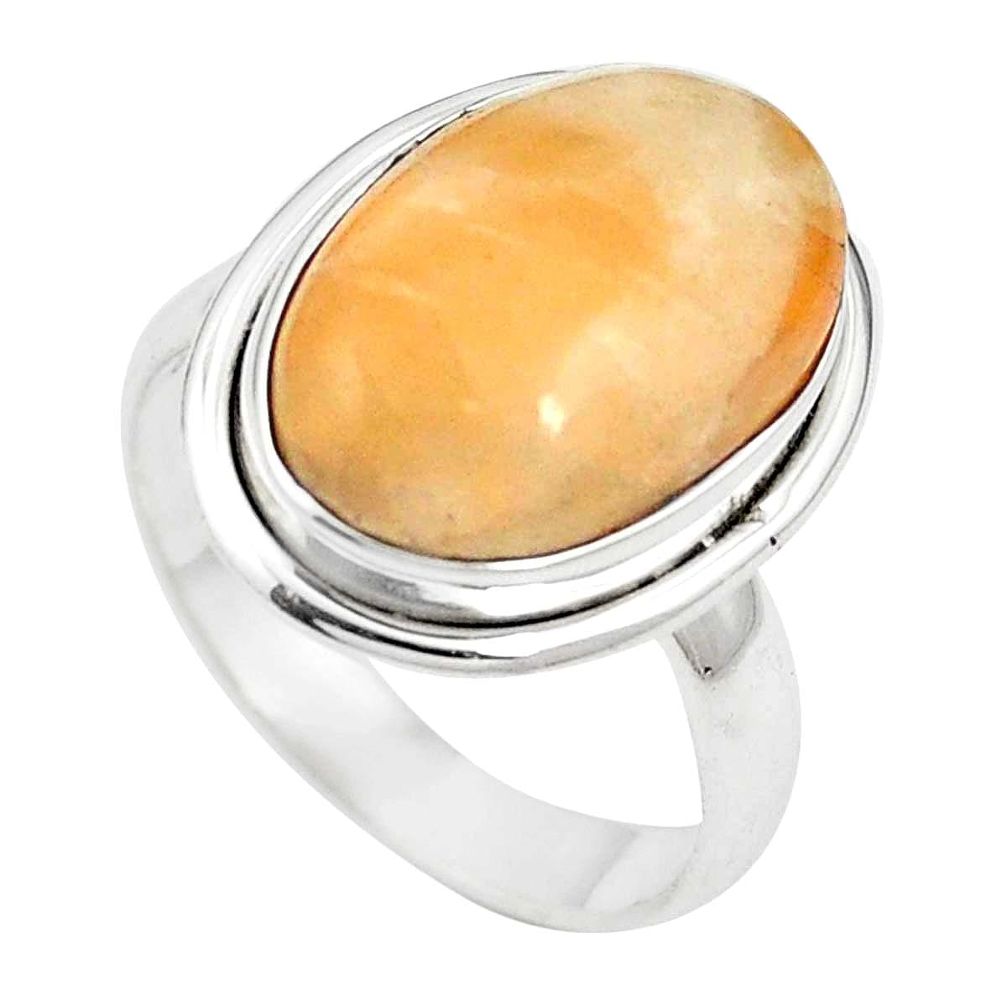Natural orange calcite 925 sterling silver ring jewelry size 6.5 m59690