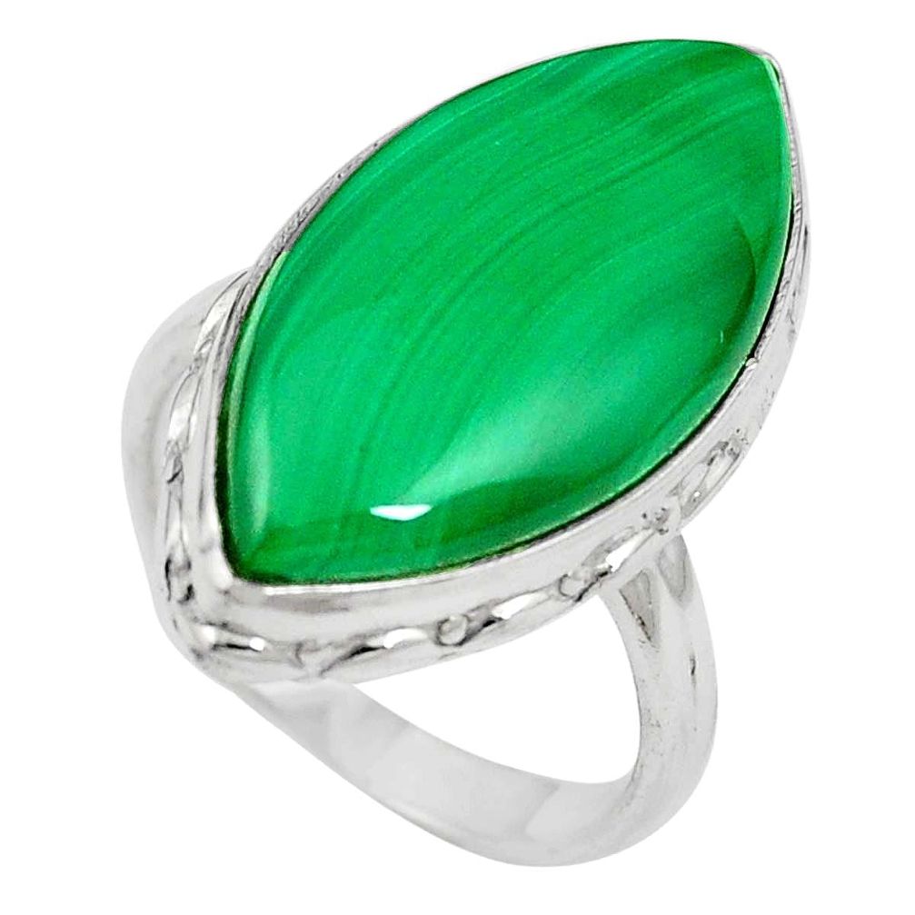 925 silver natural green malachite (pilot's stone) ring jewelry size 8 m59691