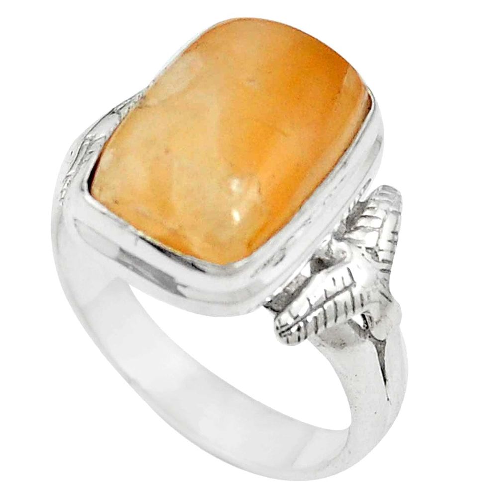 Natural orange calcite 925 sterling silver ring jewelry size 6.5 m59700