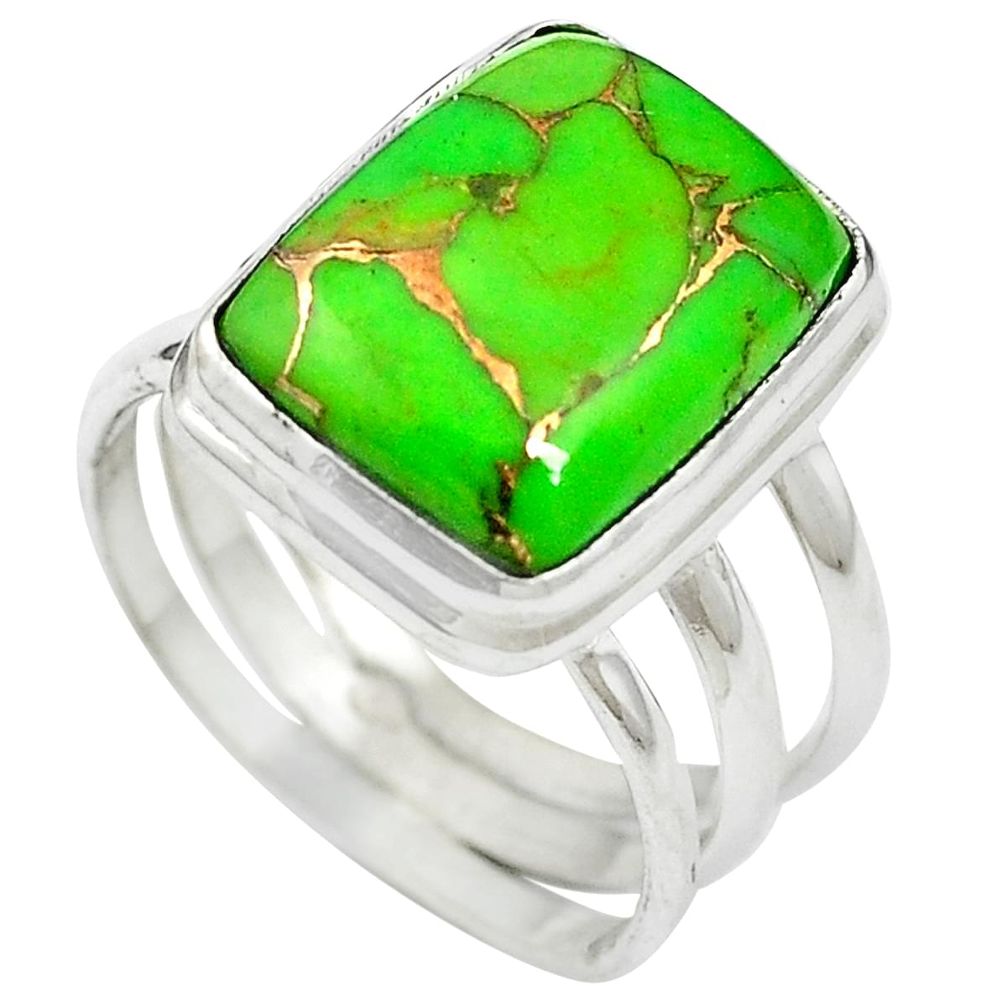 Green copper turquoise 925 sterling silver ring jewelry size 7.5 m59745