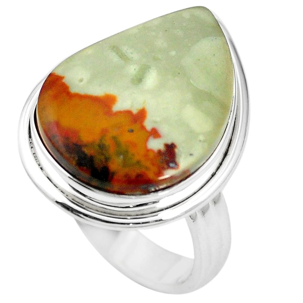 925 silver natural brown rocky butte picture jasper ring size 8 m59993