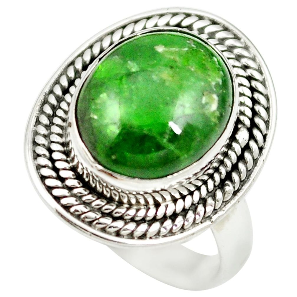 Natural green chrome diopside 925 sterling silver ring size 6.5 m60817