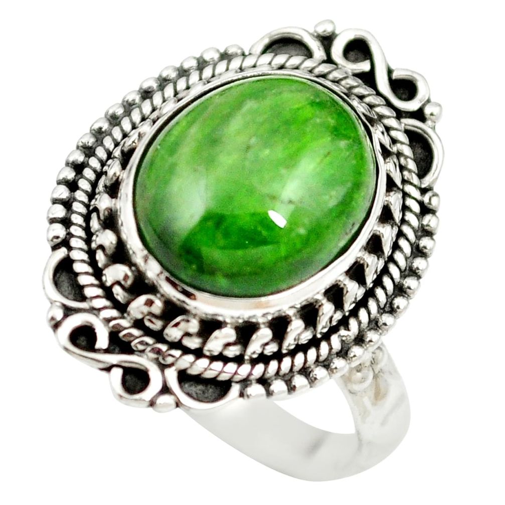 925 sterling silver natural green chrome diopside ring jewelry size 6.5 m60818