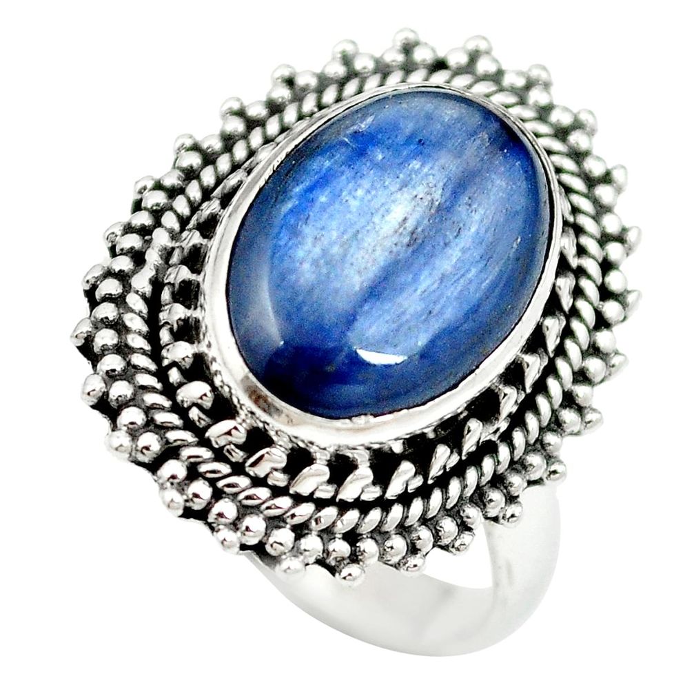 Natural blue kyanite 925 sterling silver ring jewelry size 8 m60881