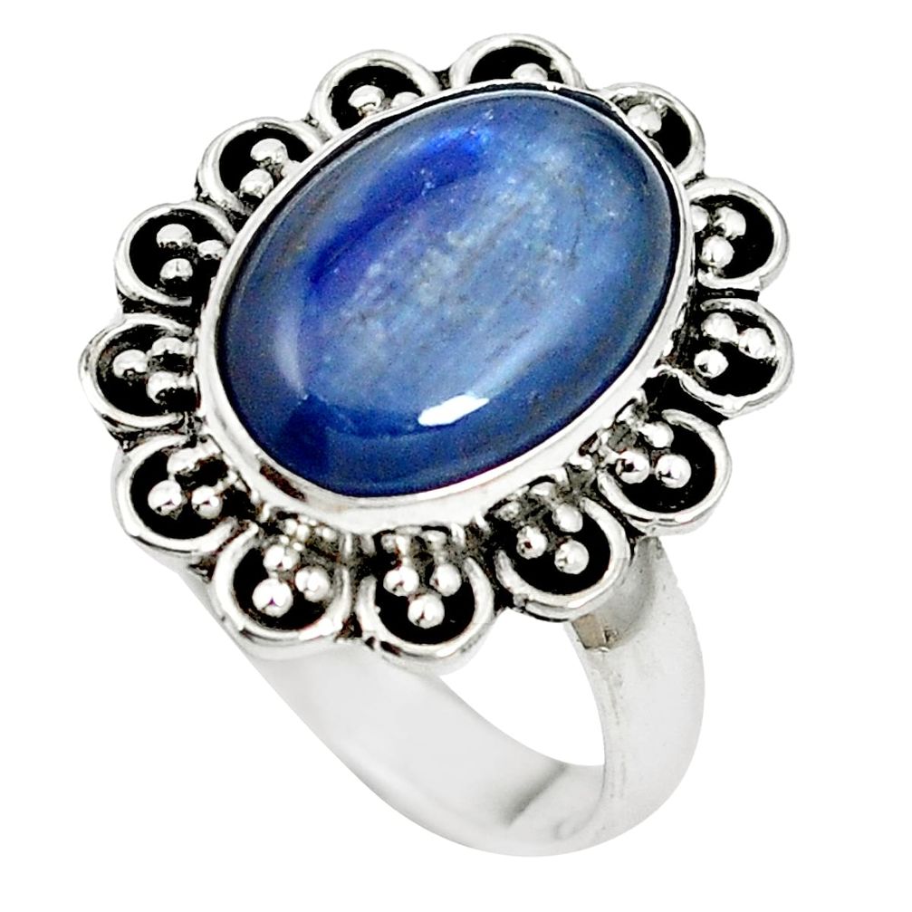 Natural blue kyanite 925 sterling silver ring jewelry size 7.5 m60911