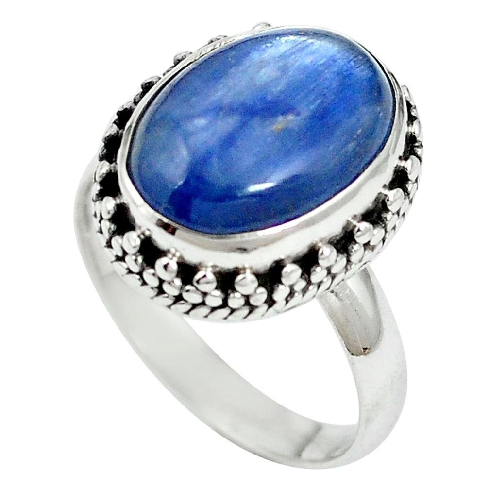 925 sterling silver natural blue kyanite ring jewelry size 6.5 m60919