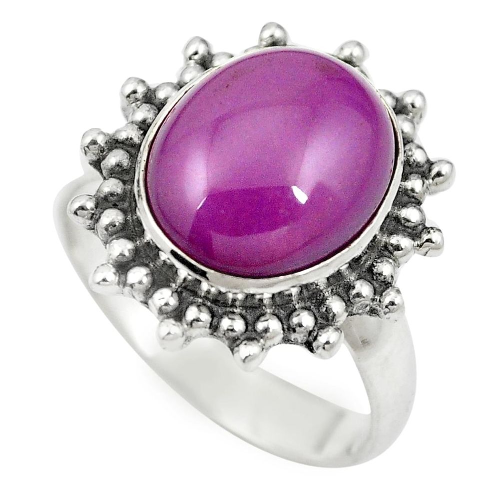 925 silver natural purple phosphosiderite (hope stone) ring size 6.5 m60937