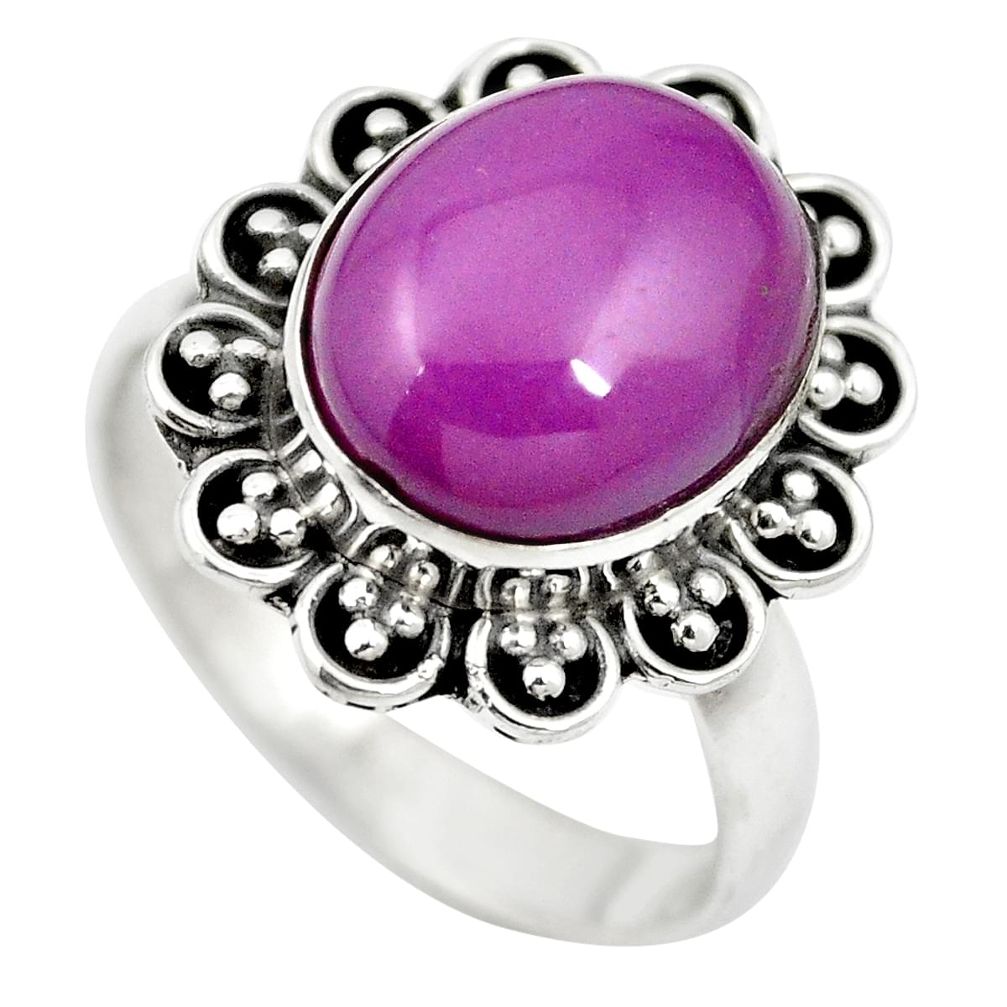 925 silver natural purple phosphosiderite (hope stone) ring size 7 m60940