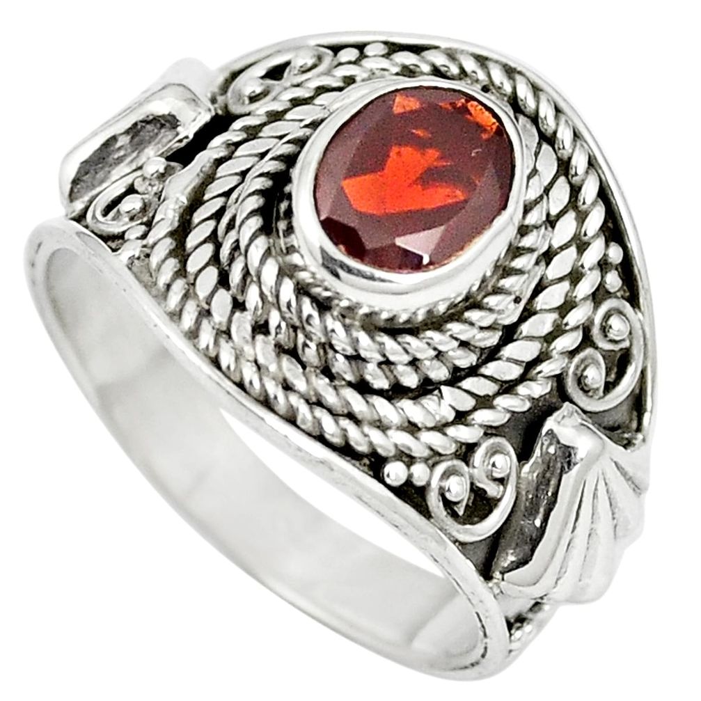 Natural red garnet 925 sterling silver ring jewelry size 8 m61232