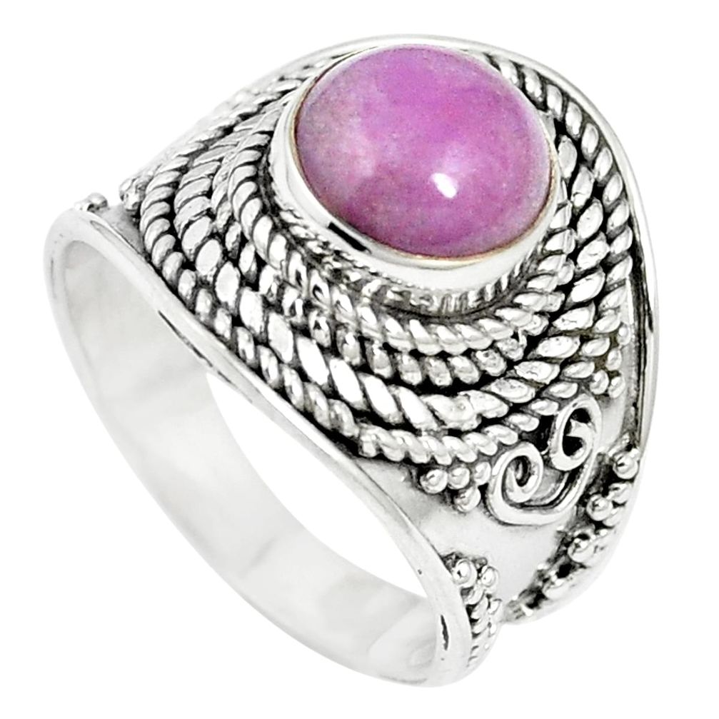 Natural pink kunzite 925 sterling silver ring jewelry size 6 m61295