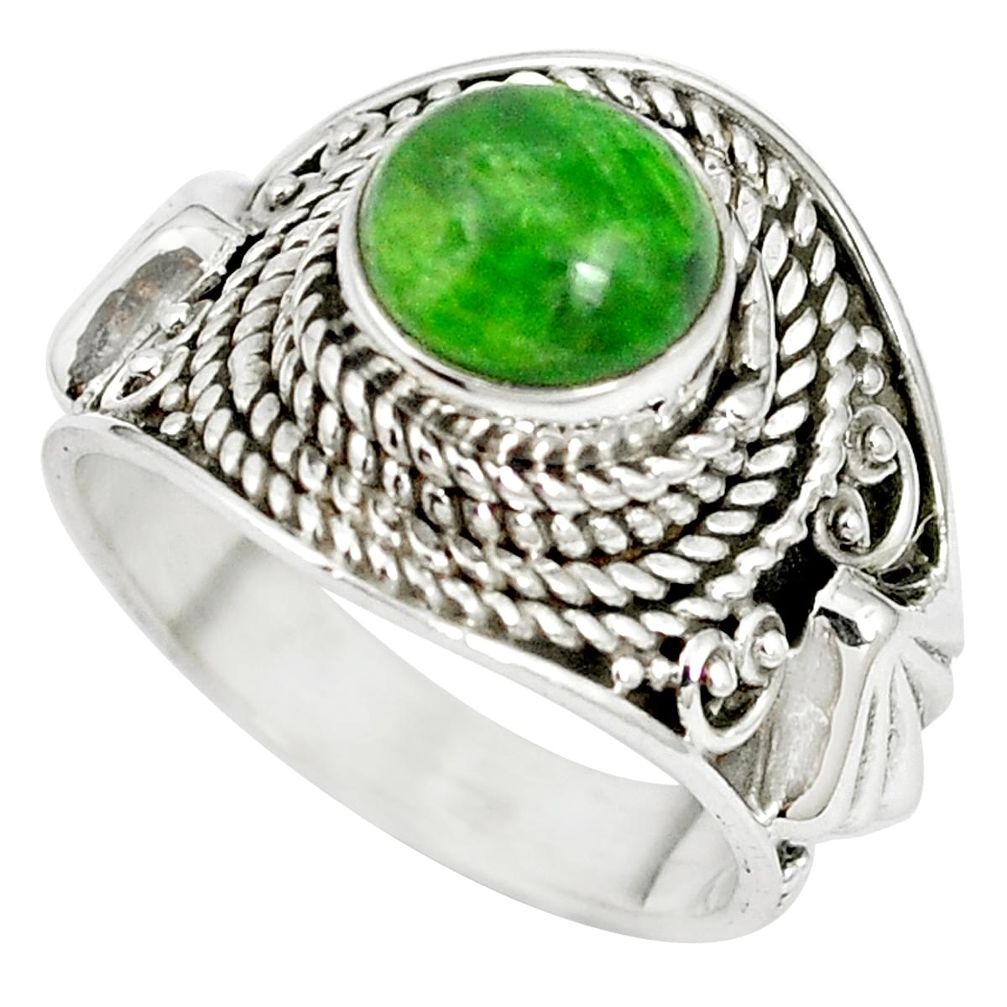 925 sterling silver natural green chrome diopside ring jewelry size 7 m61304