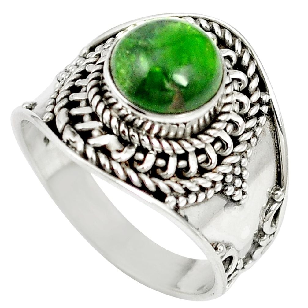 925 sterling silver natural green chrome diopside ring jewelry size 8 m61311
