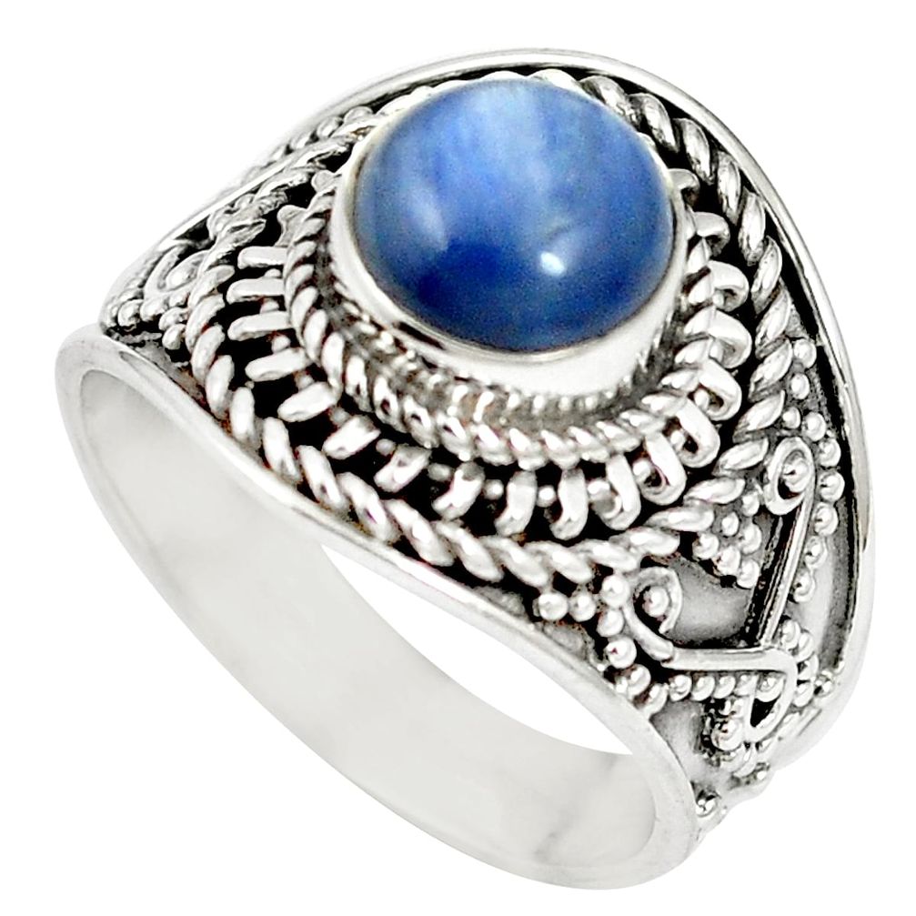 925 sterling silver natural blue kyanite ring jewelry size 8 m61344