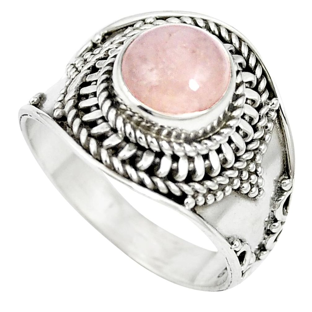 Natural pink morganite 925 sterling silver ring jewelry size 8 m61381
