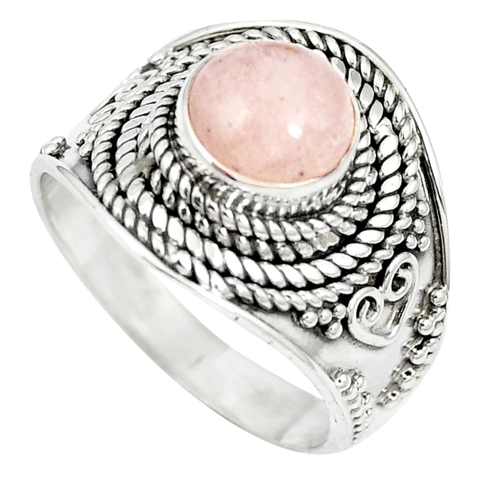 Natural pink morganite 925 sterling silver ring jewelry size 8 m61383