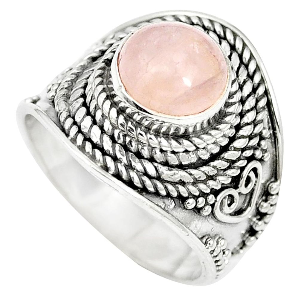 Natural pink morganite 925 sterling silver ring jewelry size 6 m61385