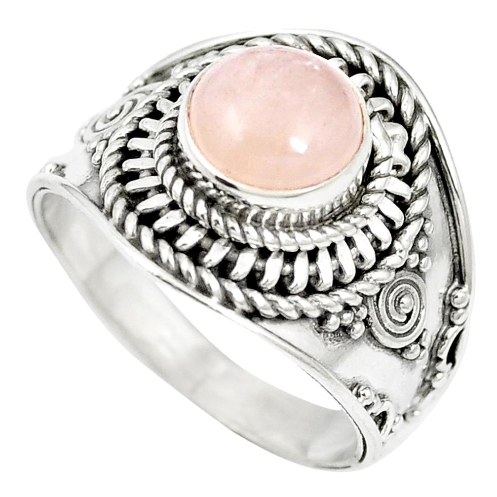 Natural pink morganite 925 sterling silver ring jewelry size 8 m61386
