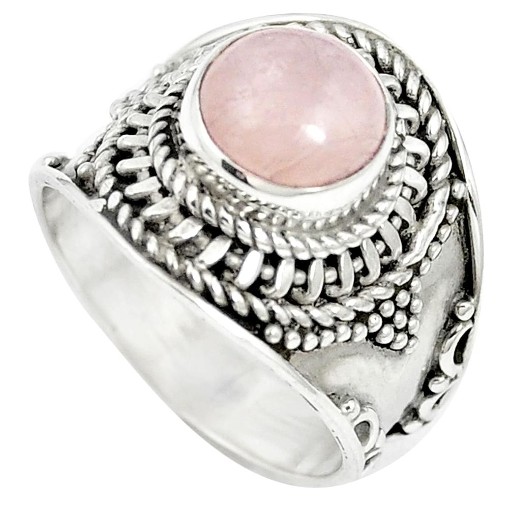 Natural pink morganite 925 sterling silver ring jewelry size 6 m61387