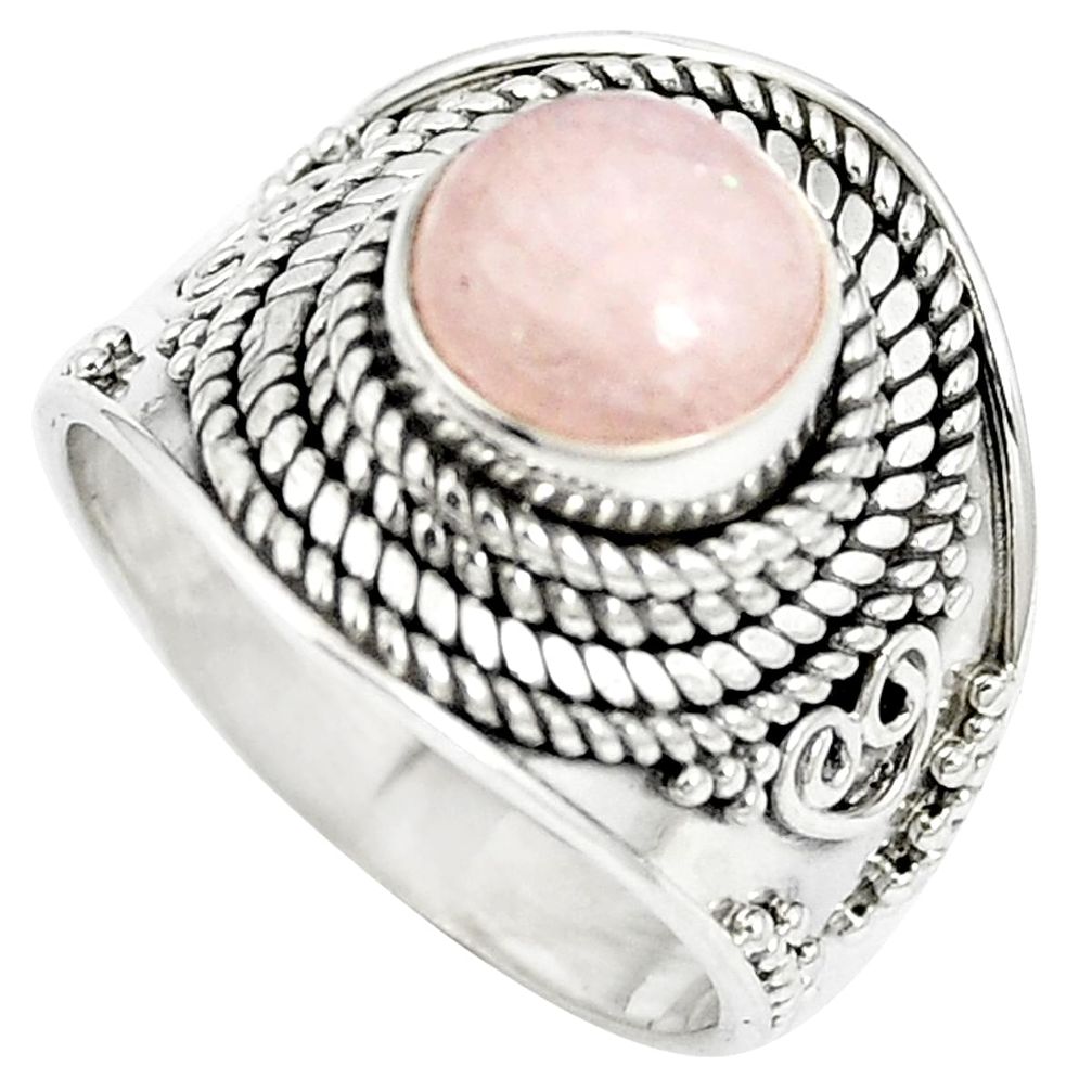 Natural pink morganite 925 sterling silver ring jewelry size 6 m61389