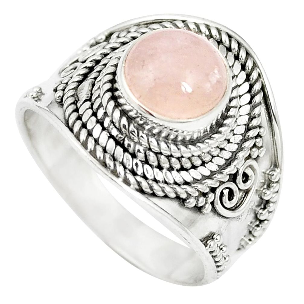 Natural pink morganite 925 sterling silver ring jewelry size 8 m61391