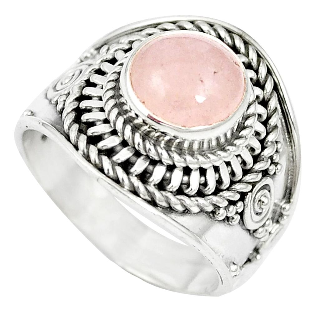 Natural pink morganite 925 sterling silver ring jewelry size 6 m61393