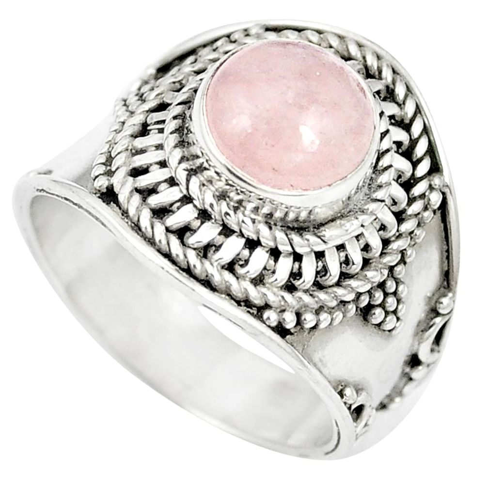Natural pink morganite 925 sterling silver ring jewelry size 7 m61395