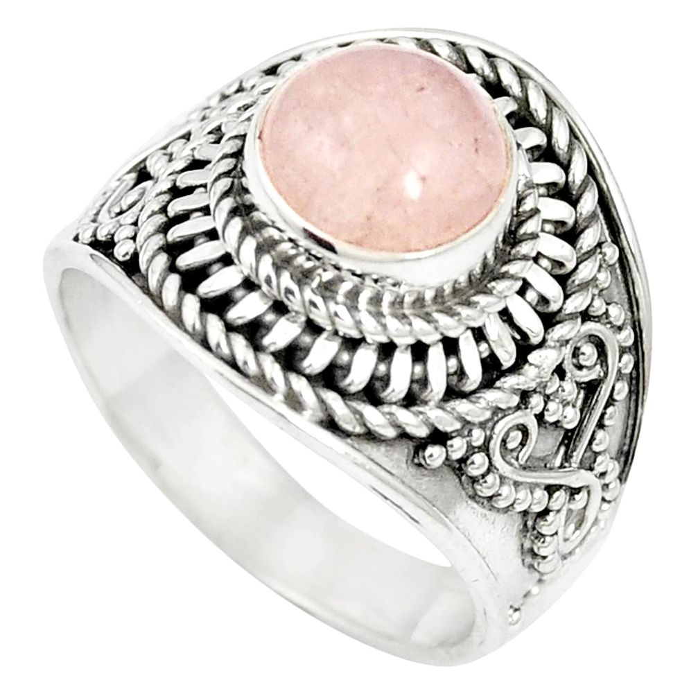 Natural pink morganite 925 sterling silver ring jewelry size 7 m61398