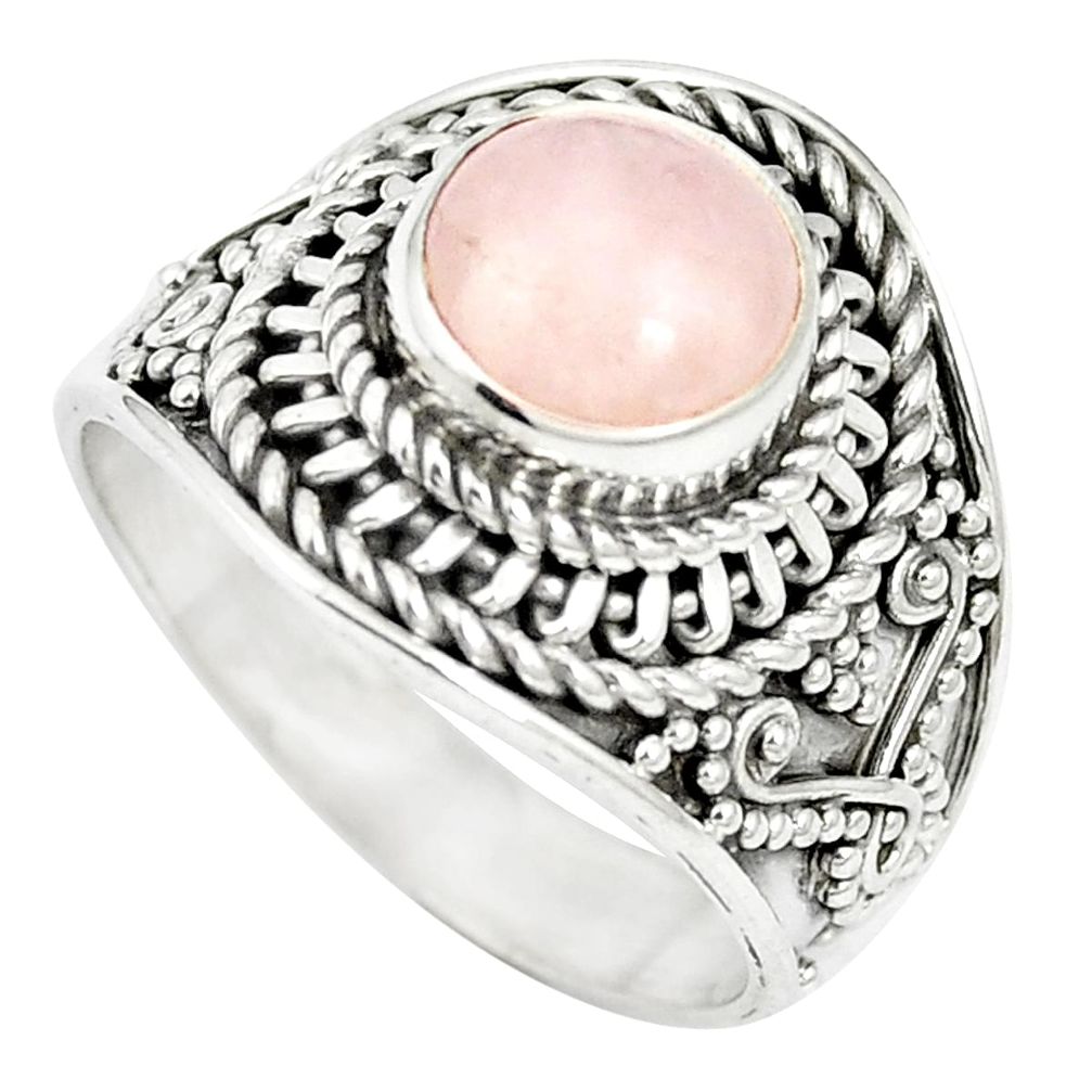 Natural pink morganite 925 sterling silver ring jewelry size 7 m61399