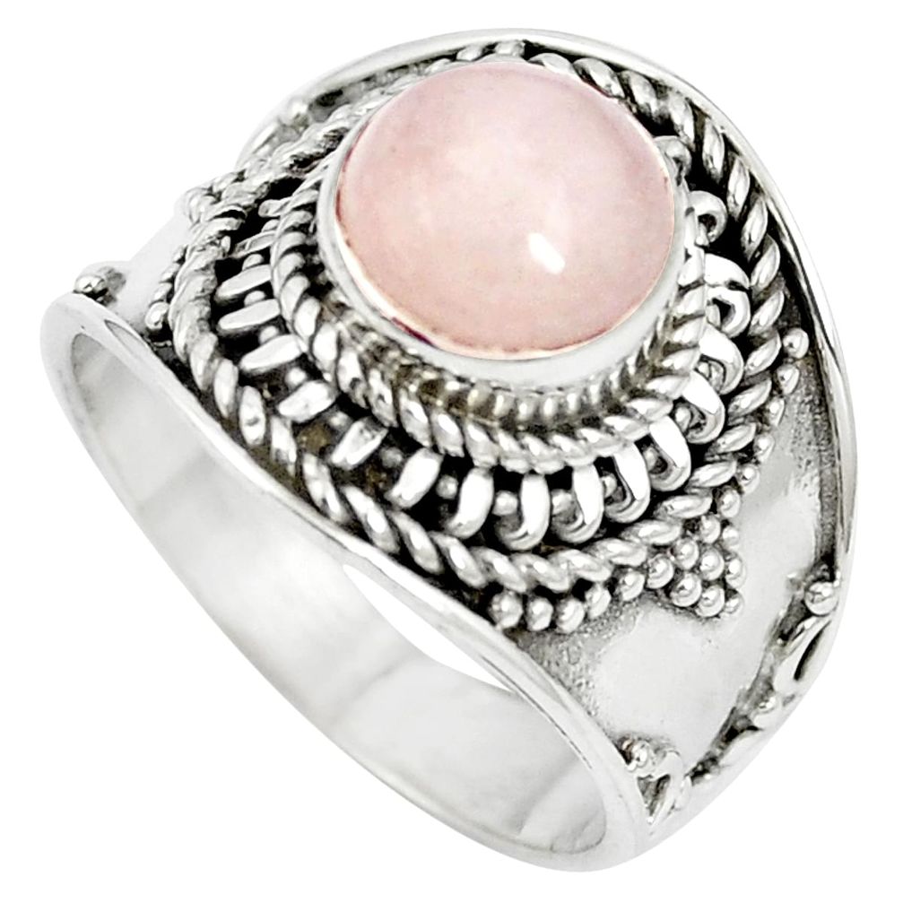 Natural pink morganite 925 sterling silver ring jewelry size 7 m61400