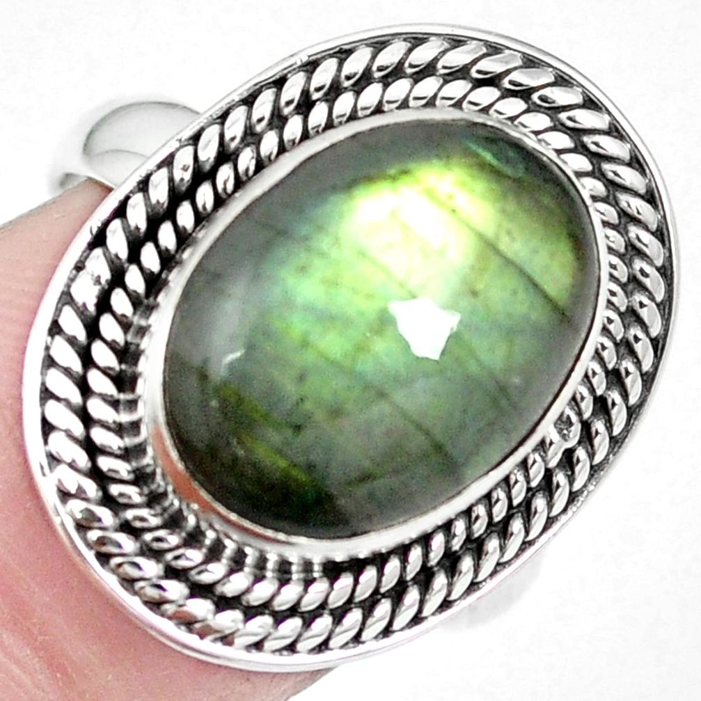 Natural blue labradorite 925 sterling silver ring jewelry size 7 m61436