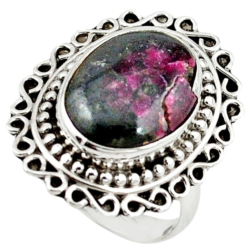 Natural pink eudialyte 925 sterling silver ring jewelry size 7 m6154
