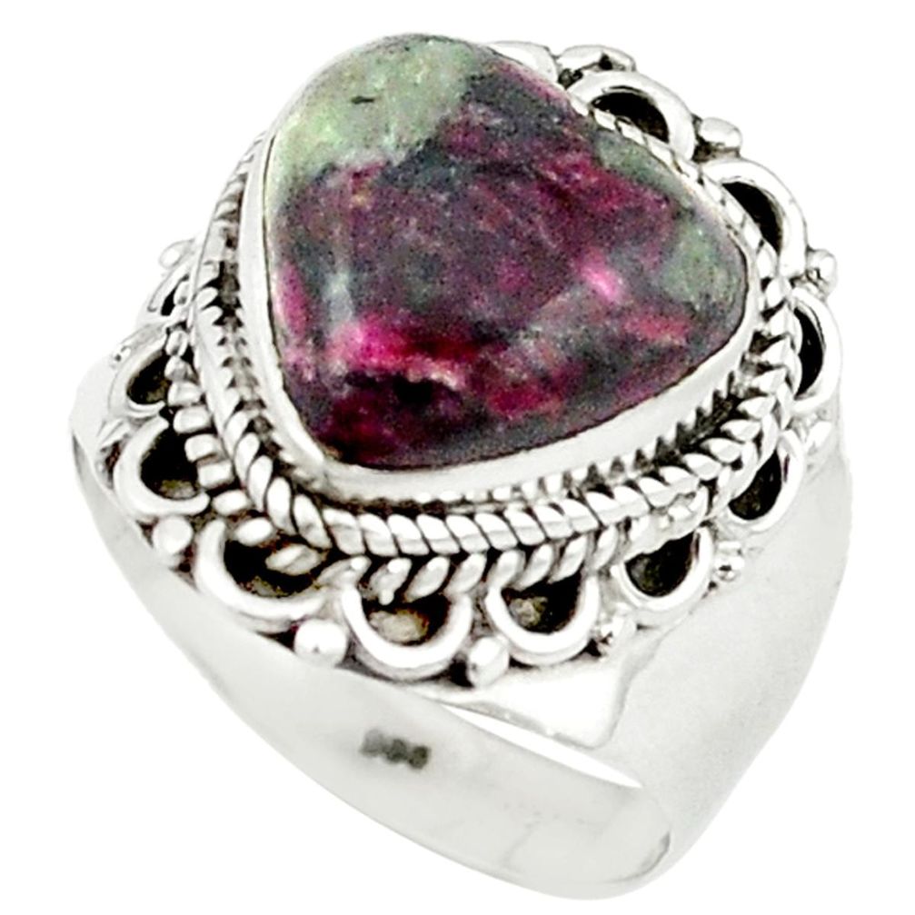 Natural pink eudialyte 925 sterling silver ring jewelry size 7.5 m6155