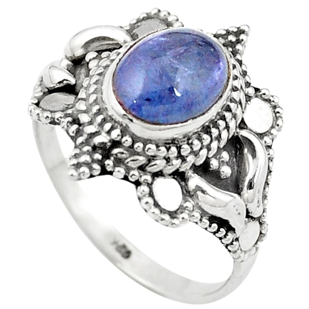 Natural blue tanzanite 925 sterling silver ring jewelry size 7.5 m61570