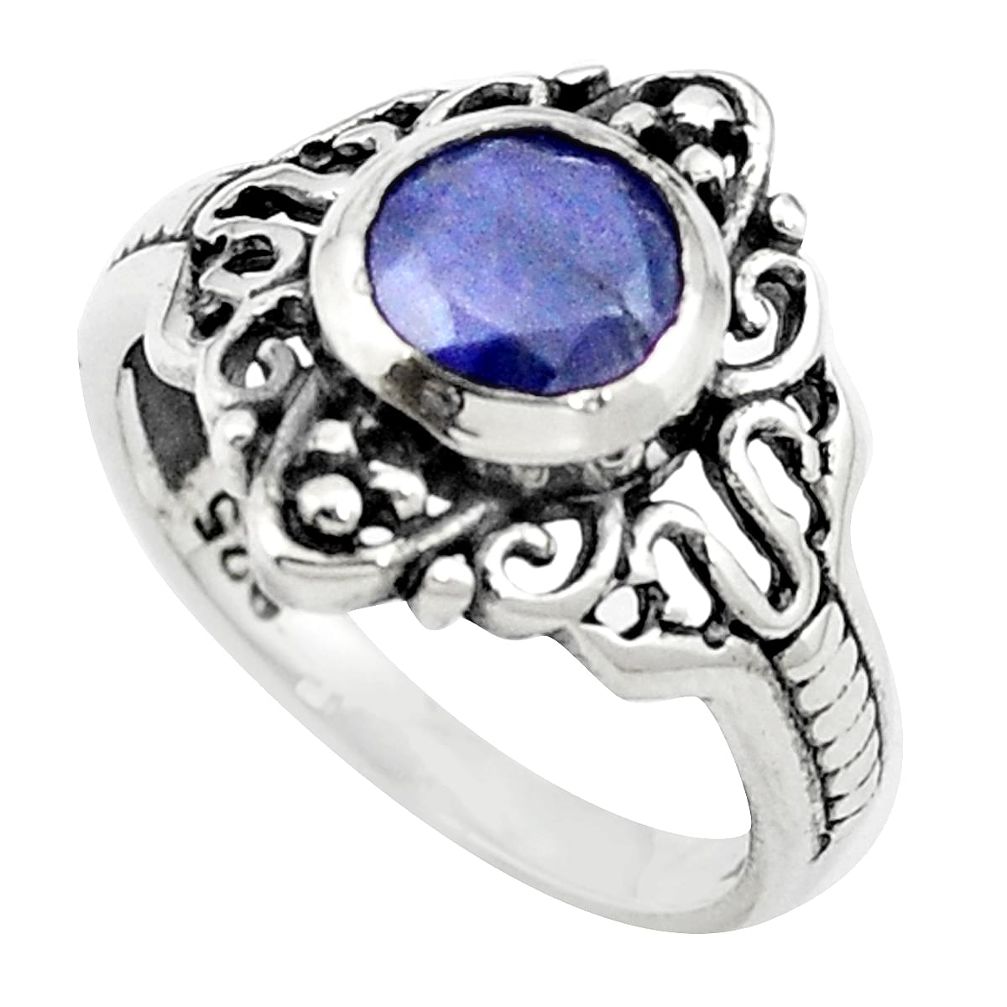 Natural blue sapphire 925 sterling silver ring jewelry size 6.5 m61590
