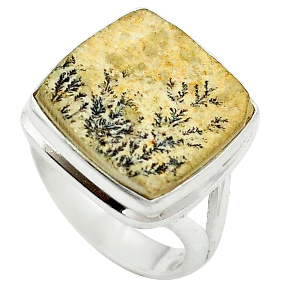 925 silver natural multi color germany psilomelane dendrite ring size 6 m61824