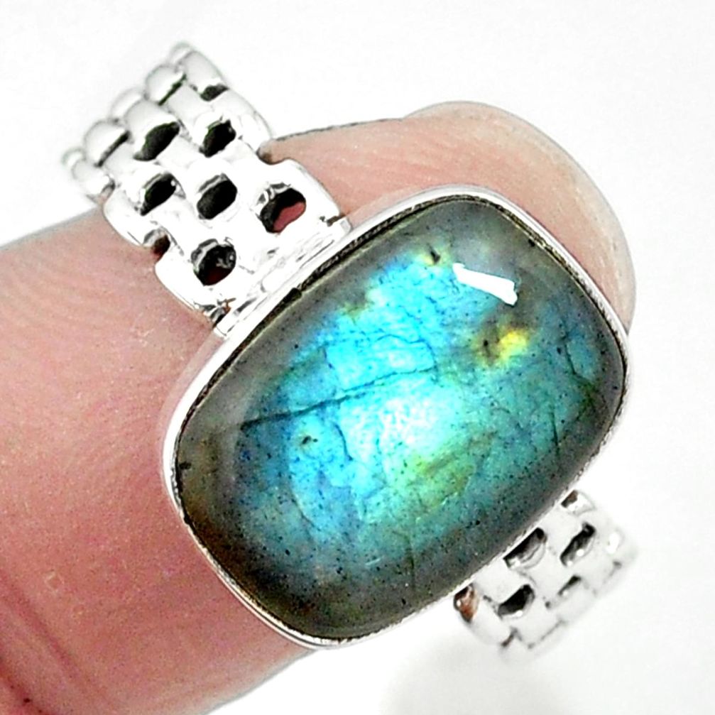 925 sterling silver natural blue labradorite ring jewelry size 10 m62020