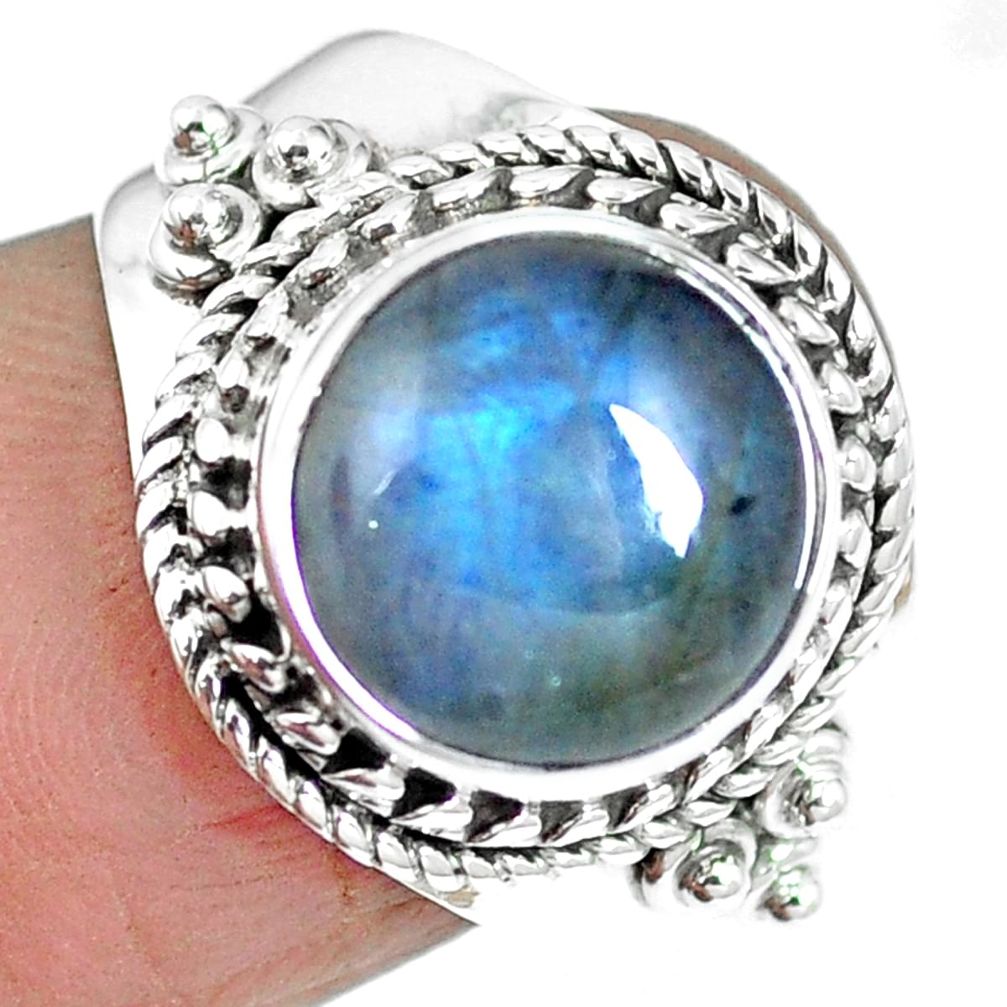 925 sterling silver natural blue labradorite ring jewelry size 8.5 m63229