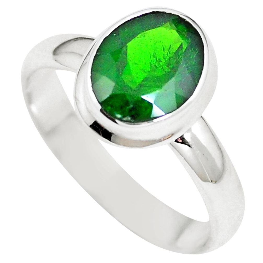 4.47cts natural faceted chrome diopside 925 sterling silver ring size 8 m63338